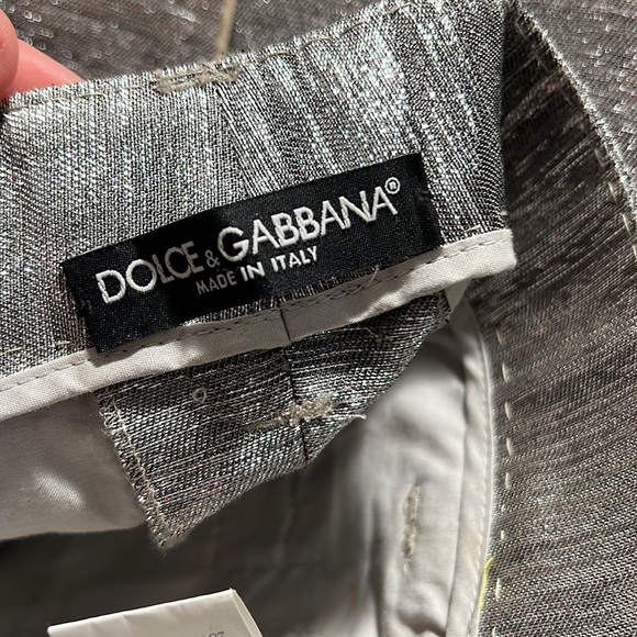 DOLCE & GABBANA METALLIC TROUSER PANT W/PIN STRIPE - EU size 40 - Picture 2 of 16